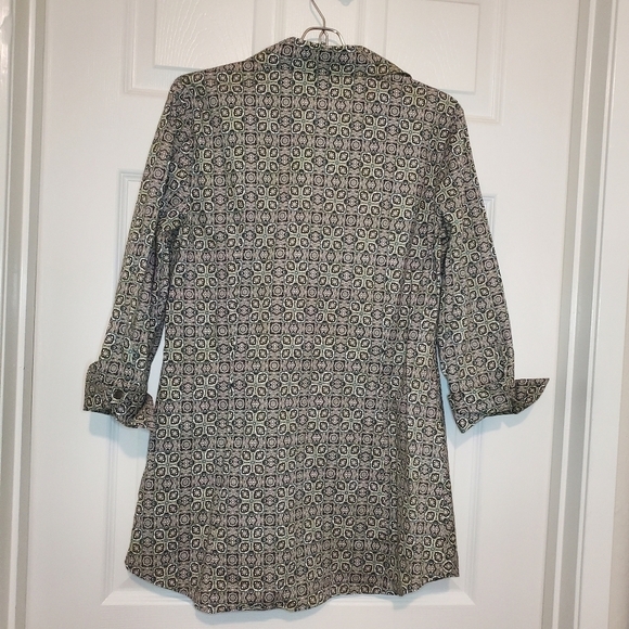 Lafayette 148 Geometric Print Button Down Blouse Sz 4 - Picture 7 of 11